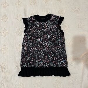 Ted Baker Black Floral Ruffle Blouse